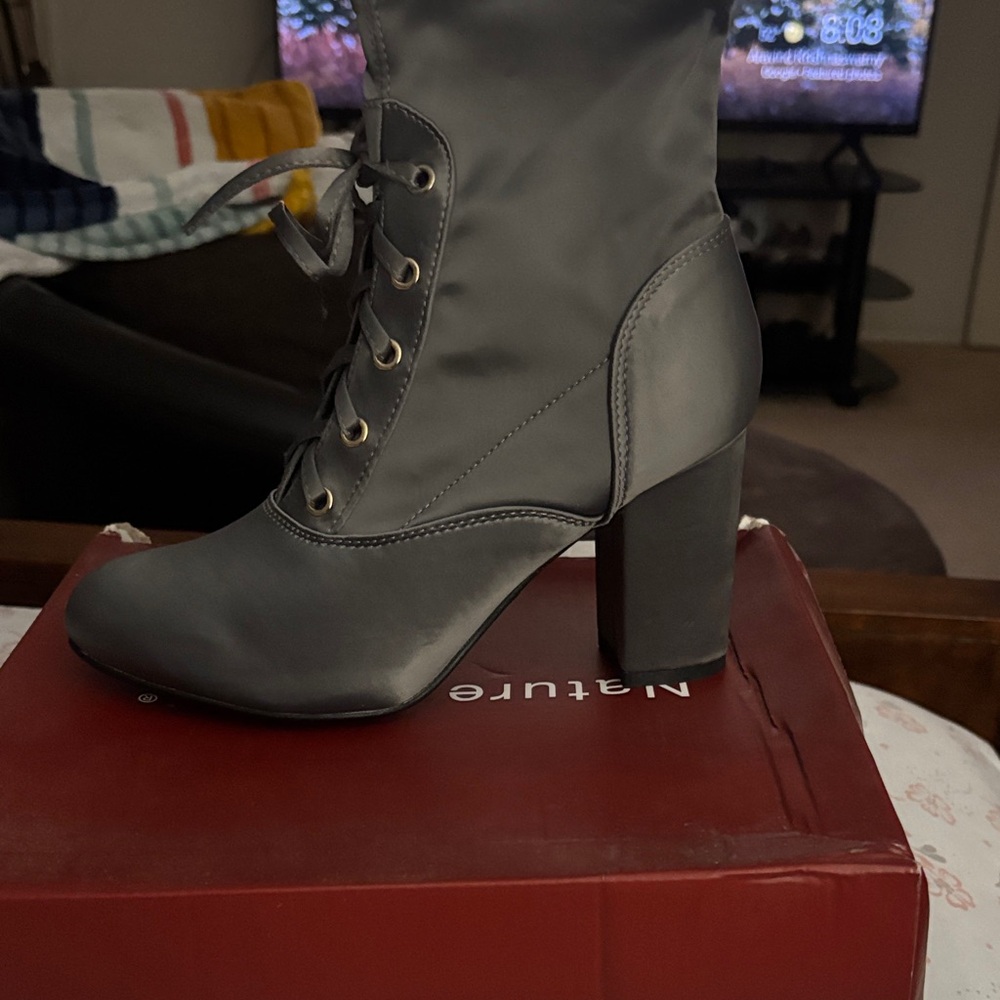 Nature Breeze Charcoal Lace Up Boots